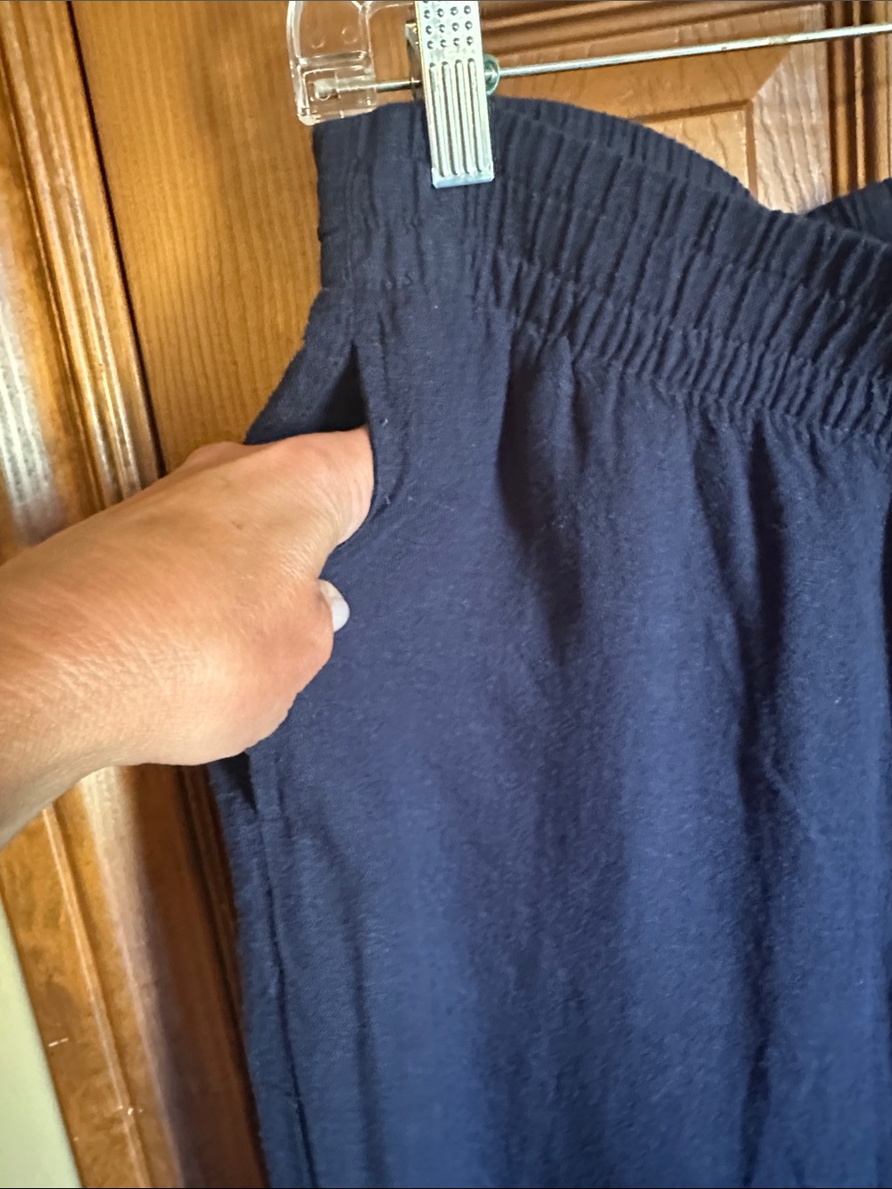 Old Navy Women's Navy Wide-Leg Linen Blend Pants, size Medium - Picture 3 of 7